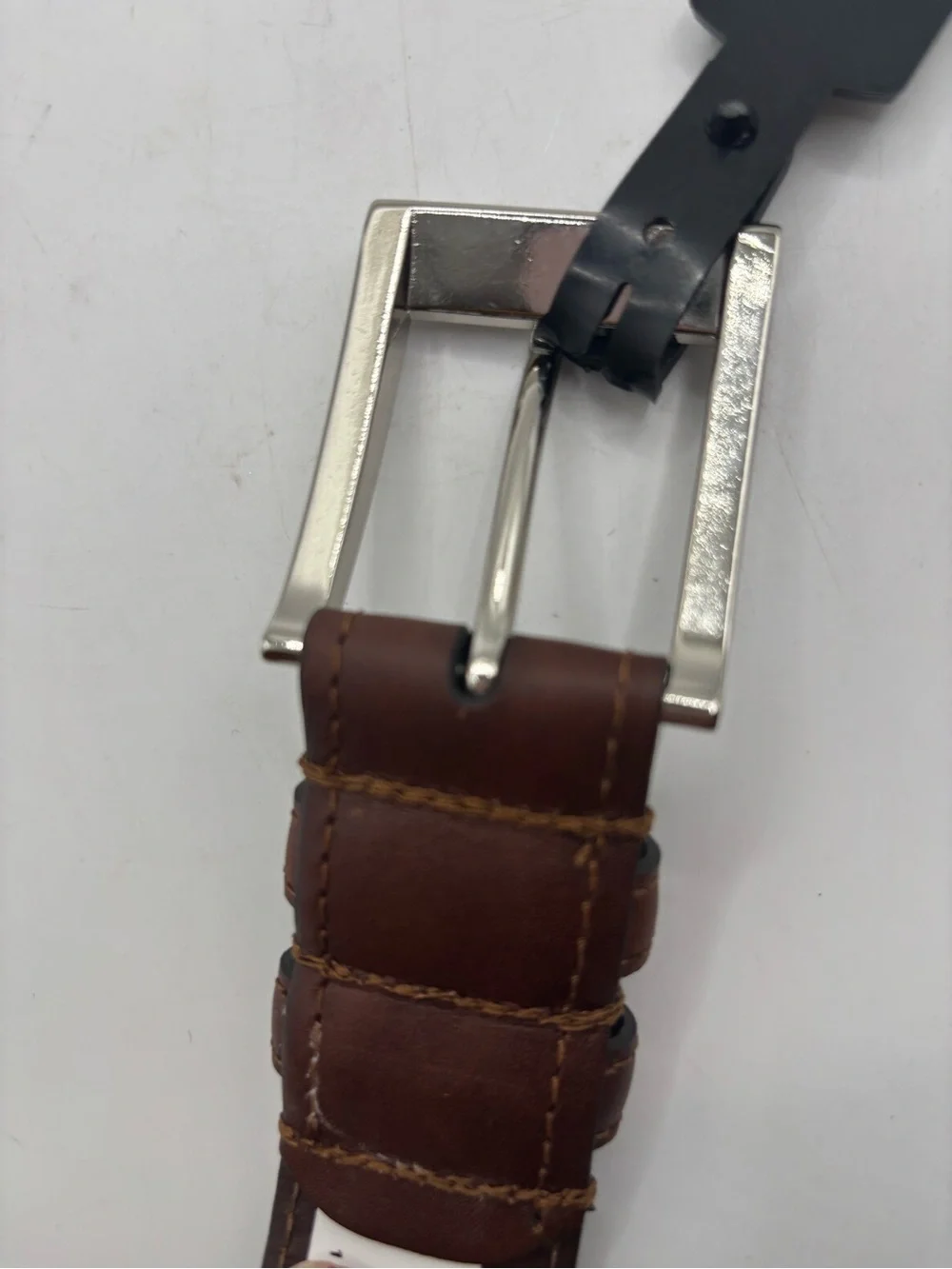 New Allen Edmonds Belt Genuine Leather Brown Size 46 USA Italian Calfskin